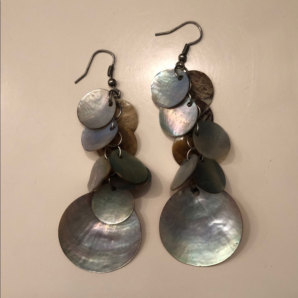 Chic Multi-Disc Shell Earrings